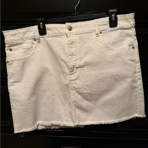 American Eagle White Denim Mini Skirt
